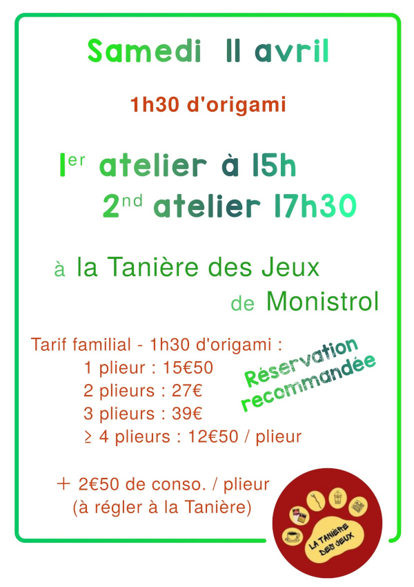 Affiche Tanière avril 2026